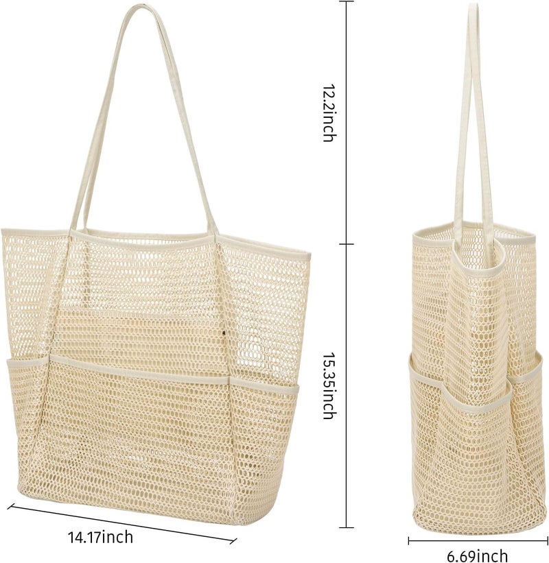 Tainehs Beach Bag - Mesh Tote Bag Beach Vacation Clothes for Women Pool Bag for Travel Pool Family Cruise Essentials 2025 - Image 2